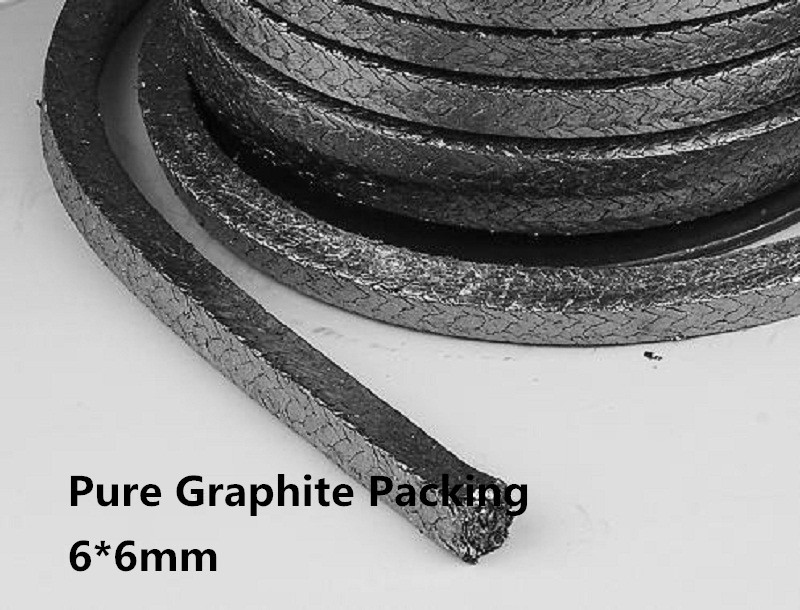 6 * 6mm  濬   /     / Ȱ  fleixble 濬 ῡ   2 /6*6mm Pure Graphite Packing 2 meters for sealing      /die molded sealing rings/